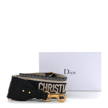 Christian Dior Canvas Embroidered Shoulder Strap Blue 5 of 5