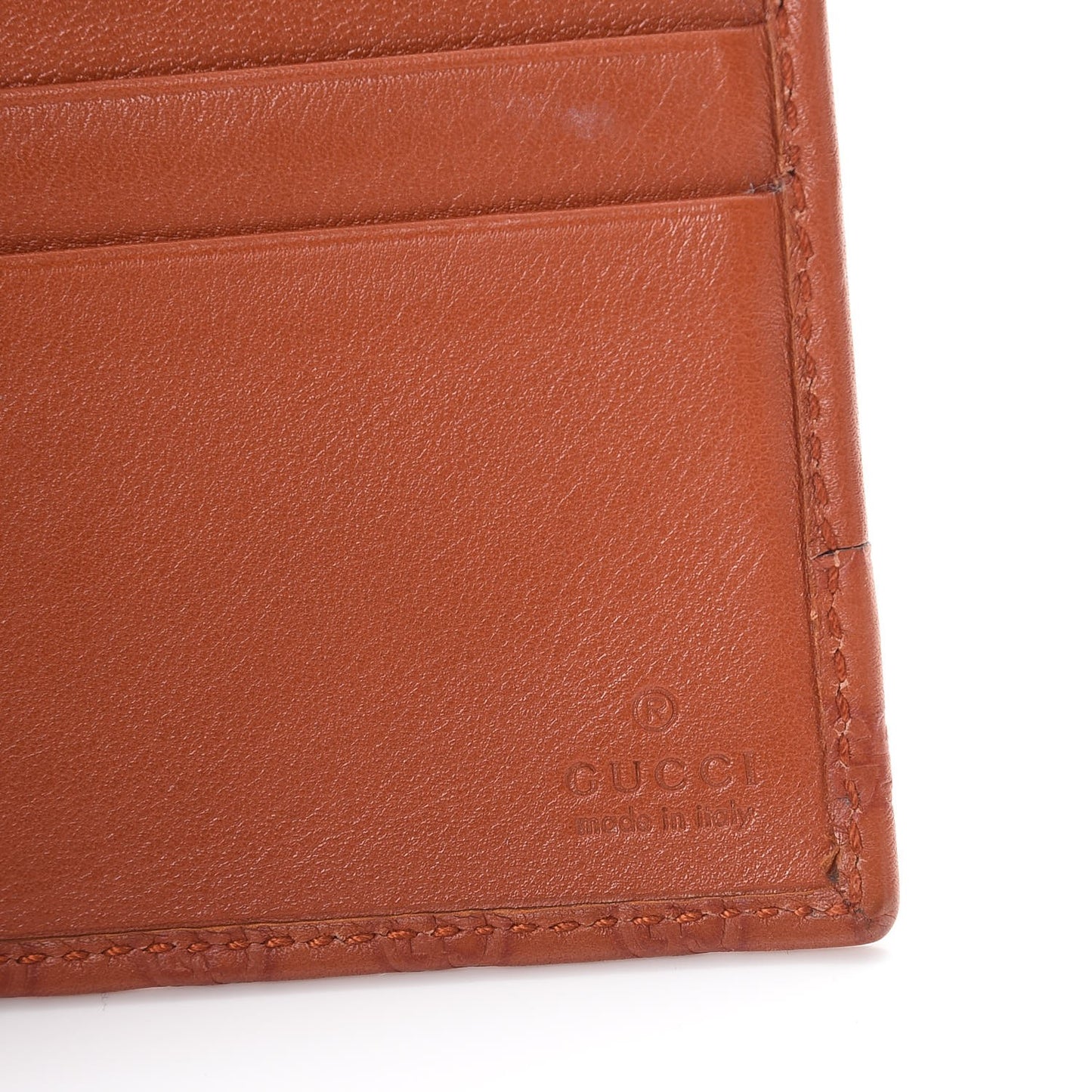 Calfskin Microguccissima Bi-Fold Wallet Brick