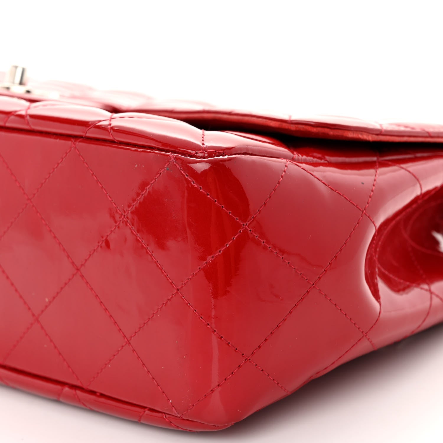 Chanel Patent Quilted Jumbo Single Flap Red 10 of 12