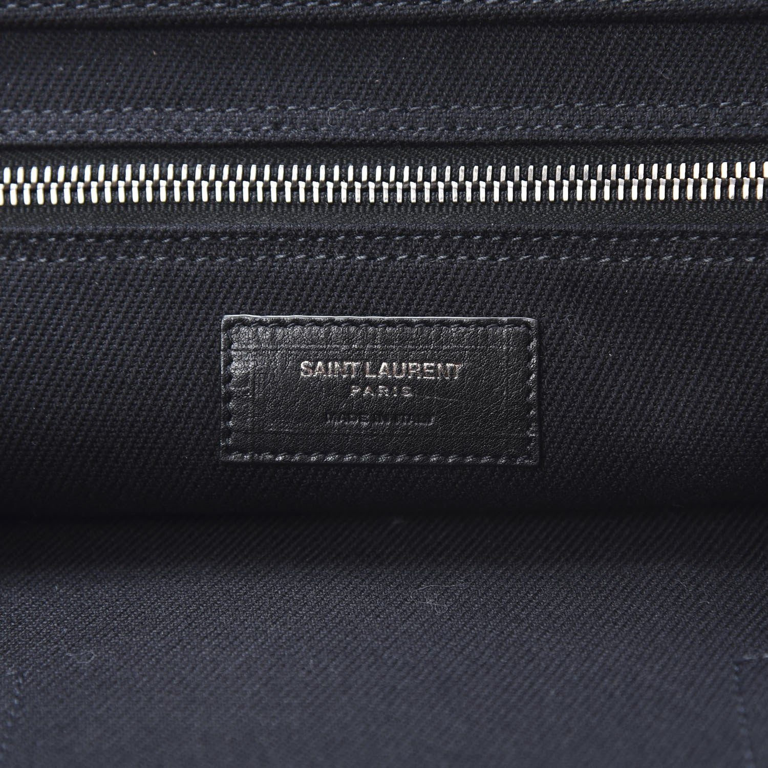 Saint Laurent Linen Calfskin Rive Gauche Tote Black 6 of 10