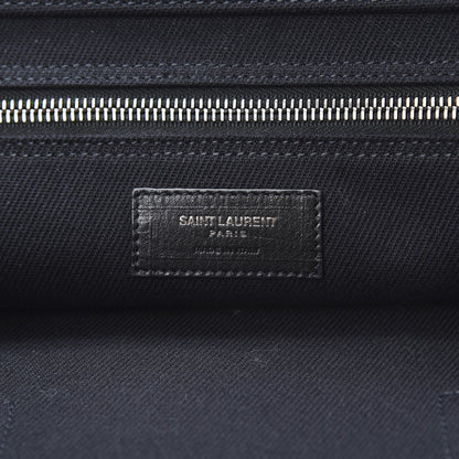 Saint Laurent Linen Calfskin Rive Gauche Tote Black 6 of 10