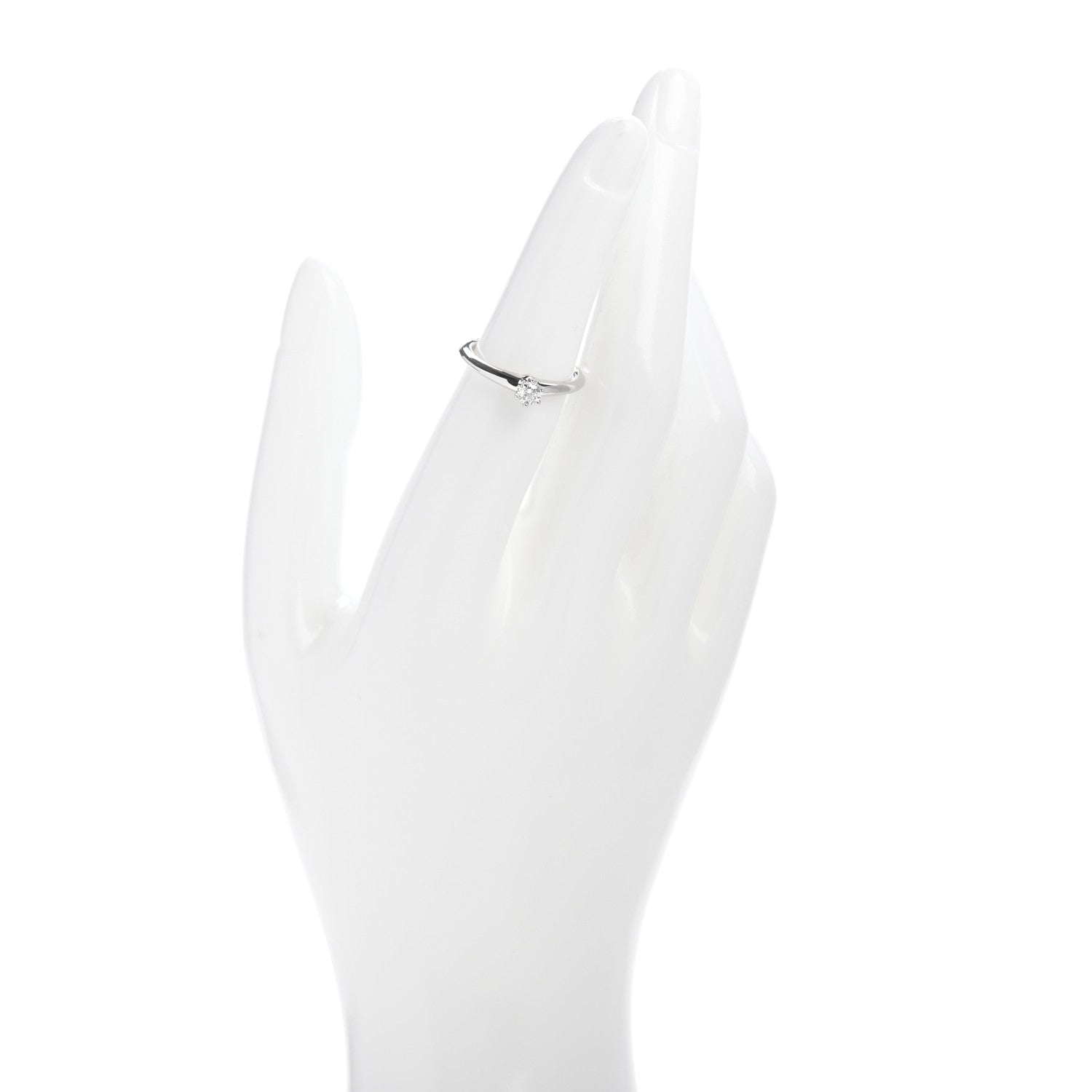 Tiffany Platinum Diamond .18ct Solitaire Ring 51 5.75 2 of 7