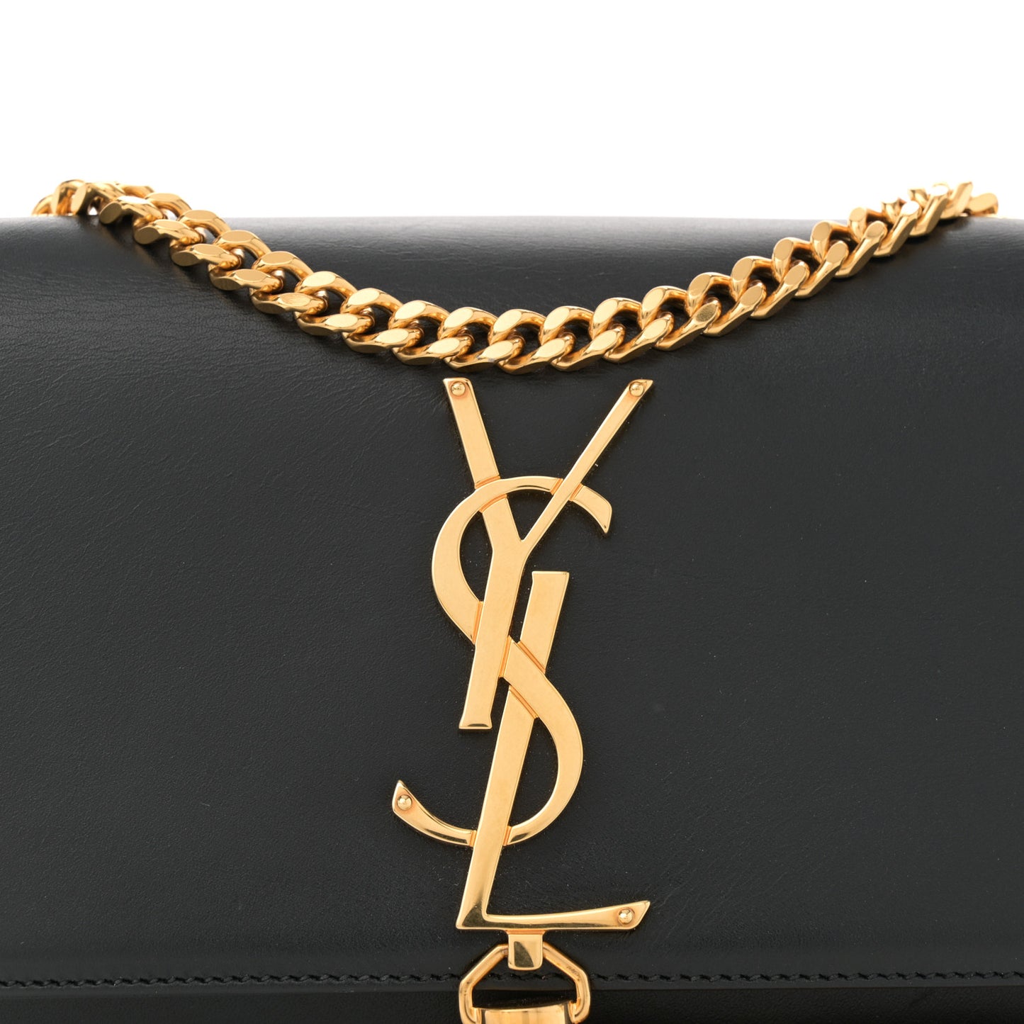 Calfskin Small Classic Monogram Kate Tassel Satchel Black