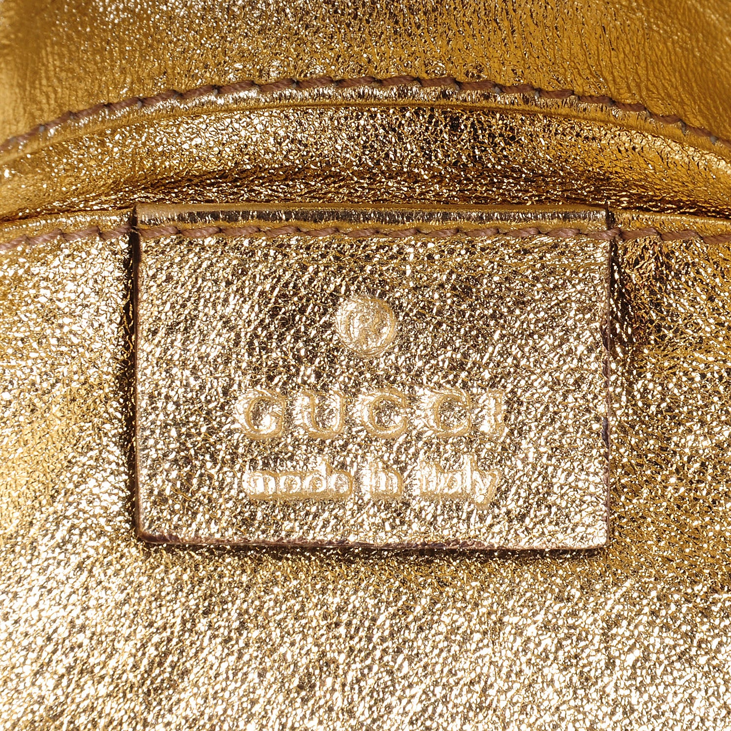 Gucci Leather Papillon Crest Evening Bag Metallic Gold 7 of 8