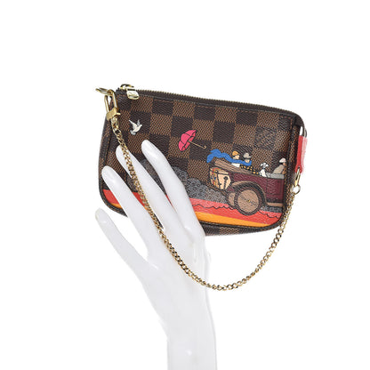 Louis Vuitton Damier Ebene 2015 Christmas Animation Mini Pochette Accessories 2 of 9