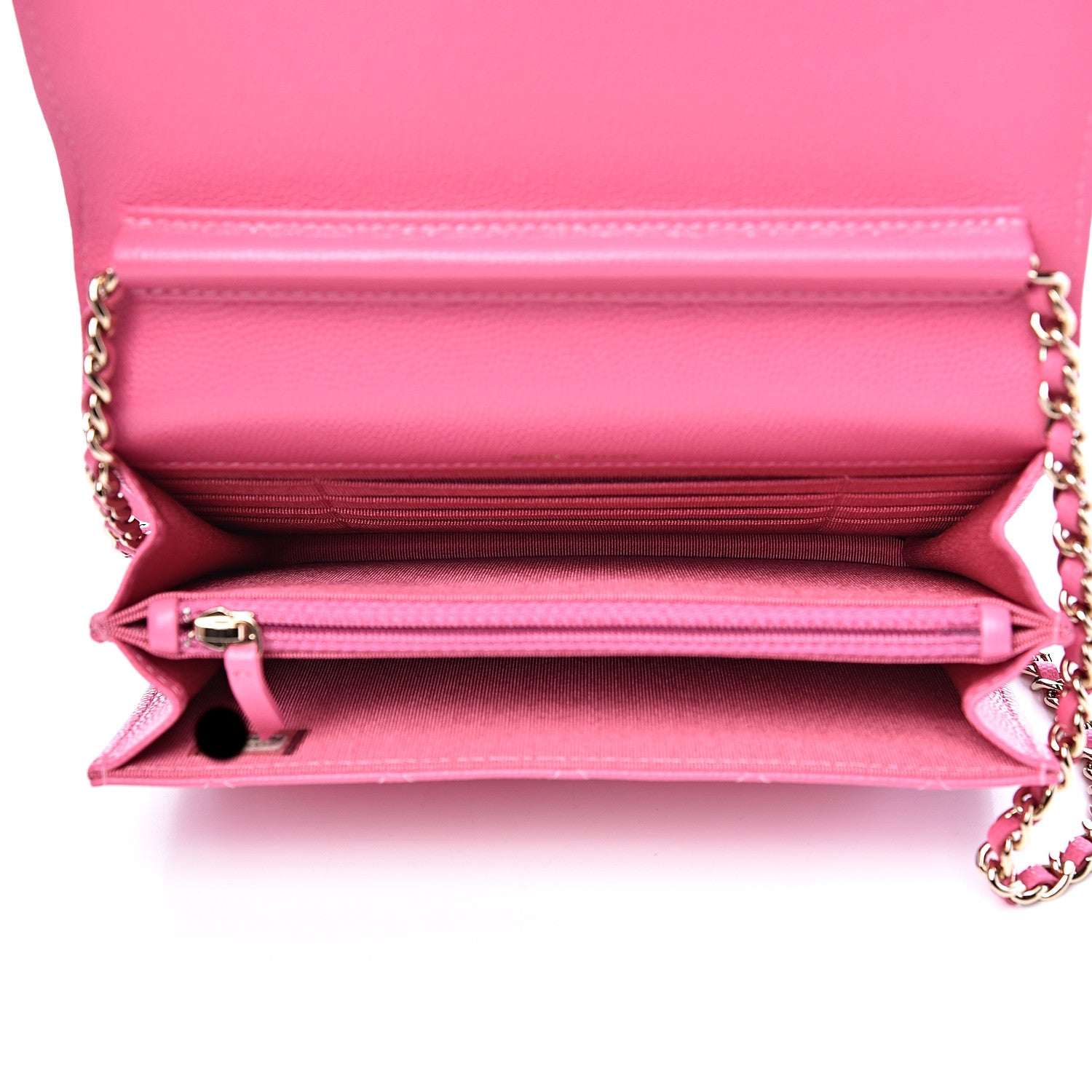 Chanel Caviar Quilted Square Wallet On Chain WOC Pink 4 of 10