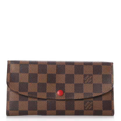 Louis Vuitton Damier Ebene Emilie Wallet Red 1 of 6