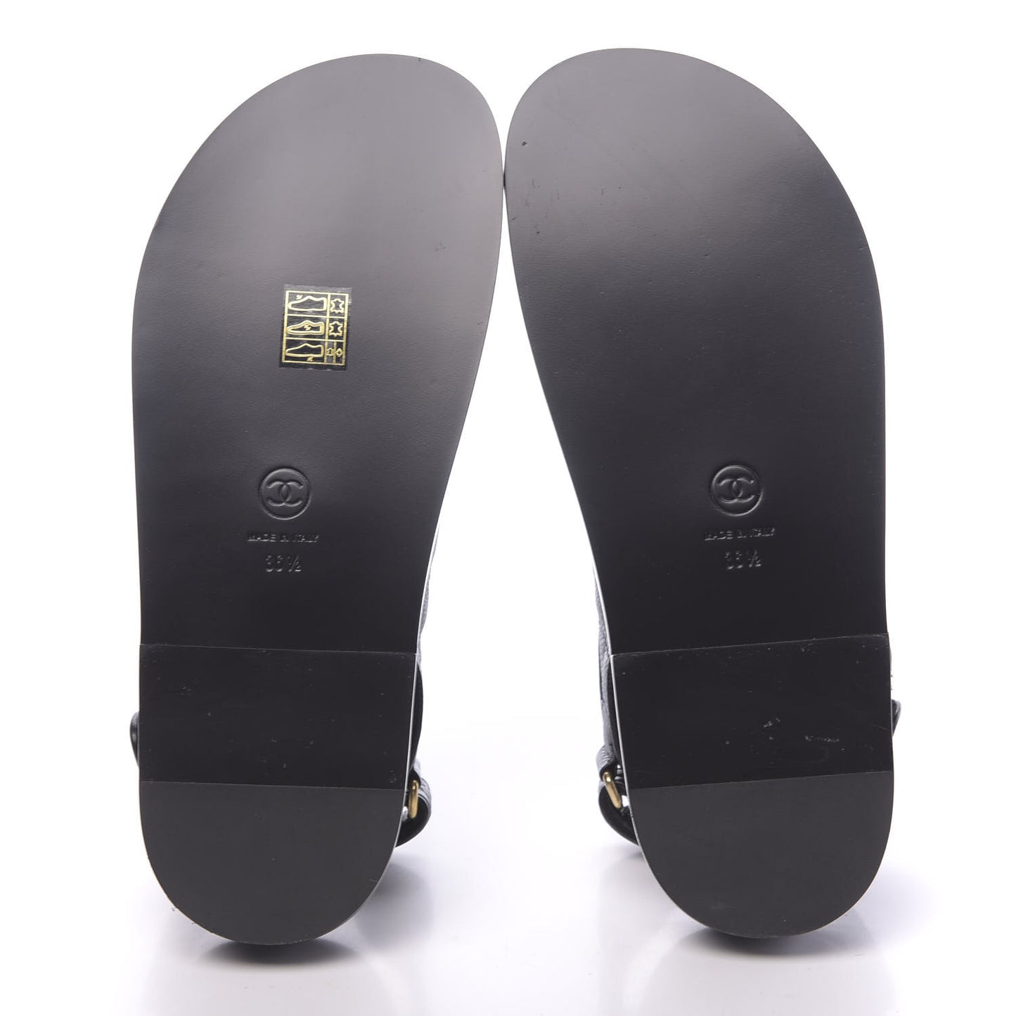 Grained Calfskin Velcro Dad Sandals 36.5 Black