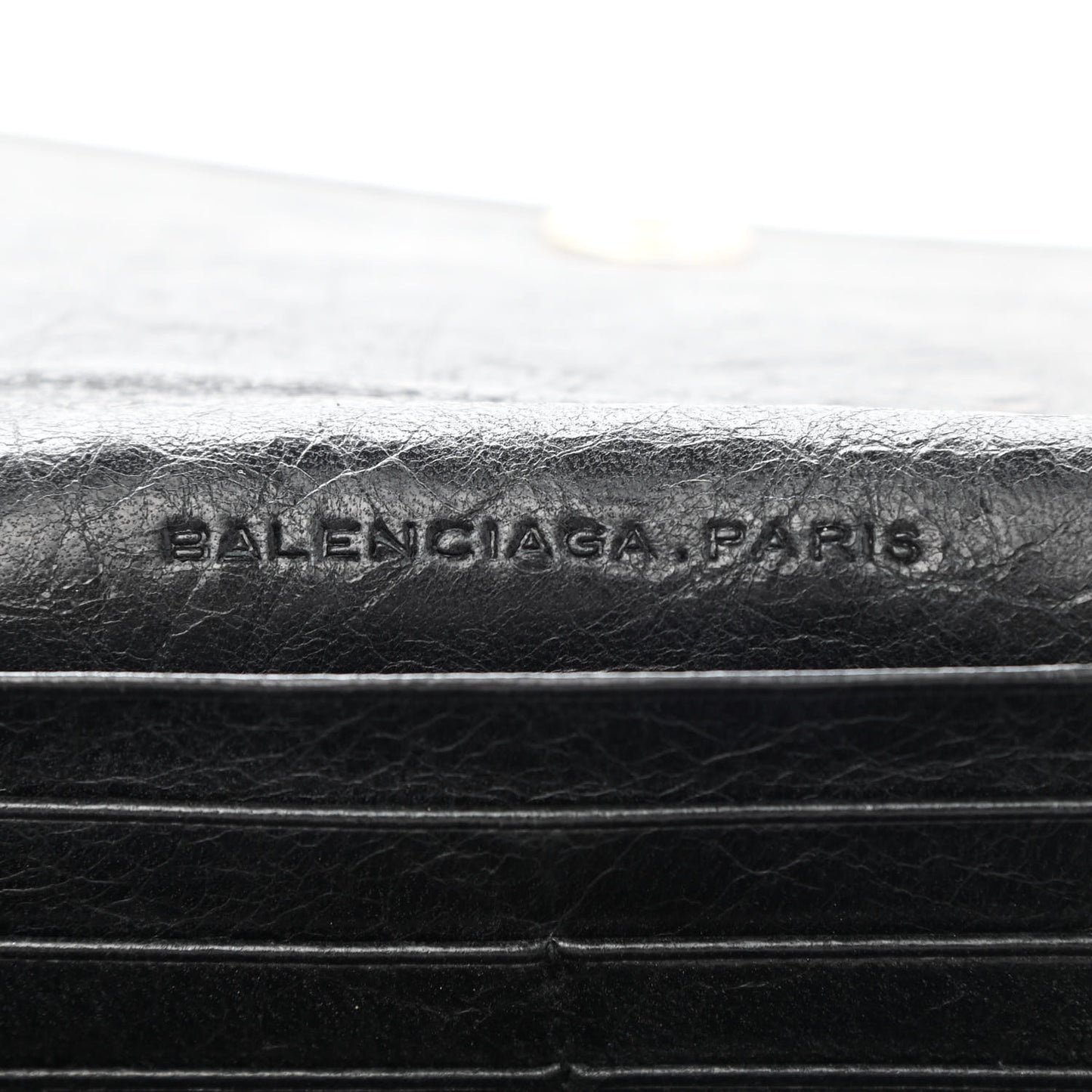 Agneau Giant 12 Gold Hardware Money Wallet Black