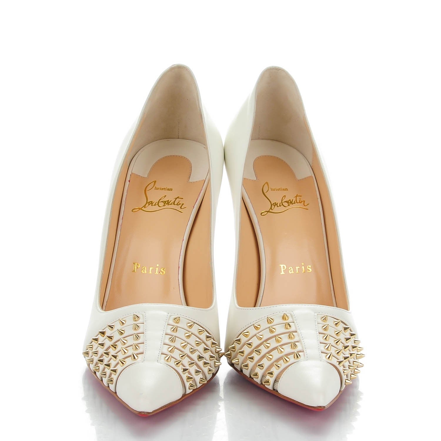 Christian Louboutin Kid Bareta 100 Pumps 39 Neige Light Gold 2 of 8