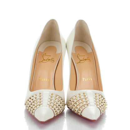 Christian Louboutin Kid Bareta 100 Pumps 39 Neige Light Gold 2 of 8