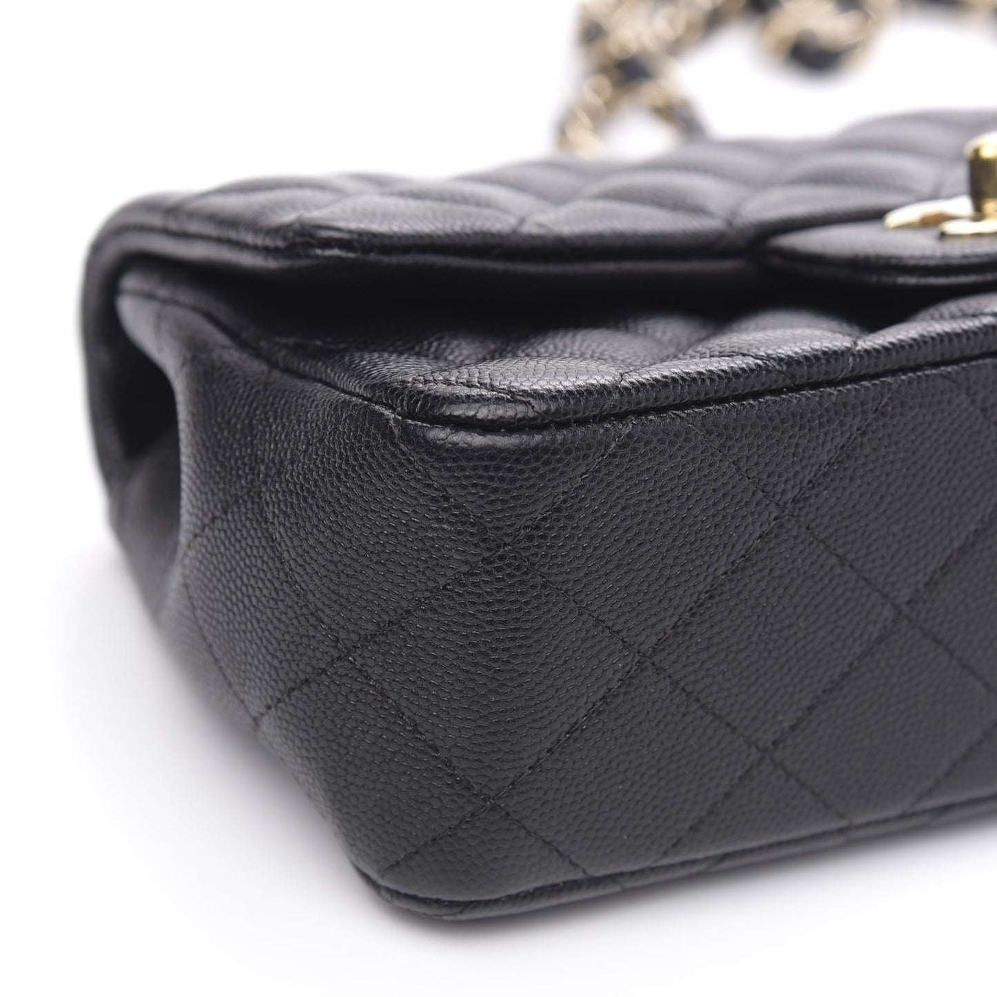 Caviar Quilted Mini Rectangular Flap Black
