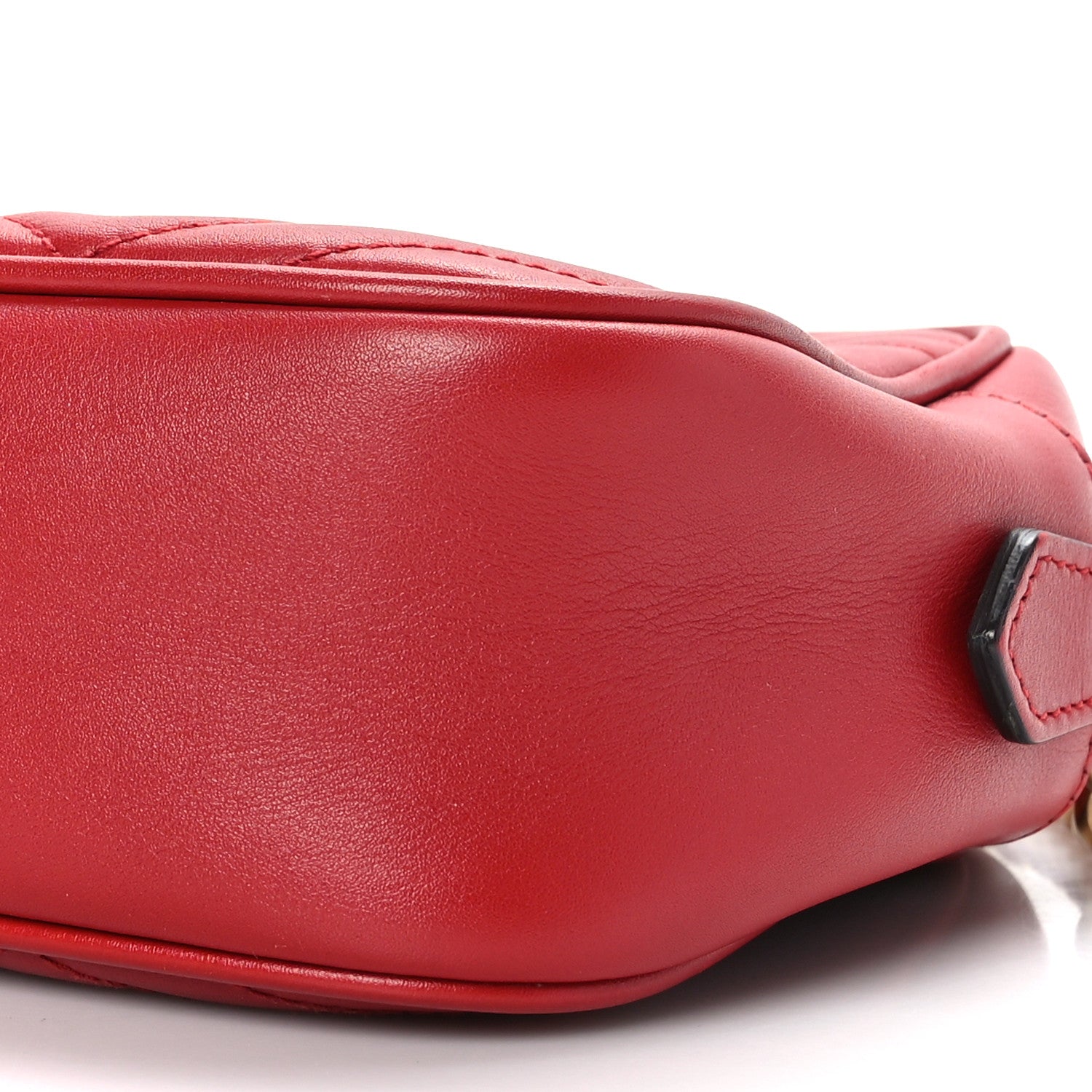 Gucci Calfskin Matelasse Small GG Marmont Chain Shoulder Bag Hibiscus Red 10 of 11