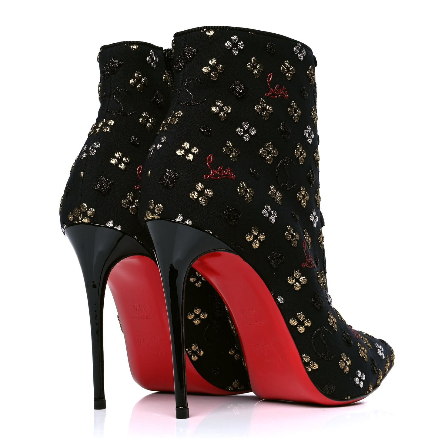 Jacquard Loubi In The Sky So Kate 100 Booties 38.5 Multi Black