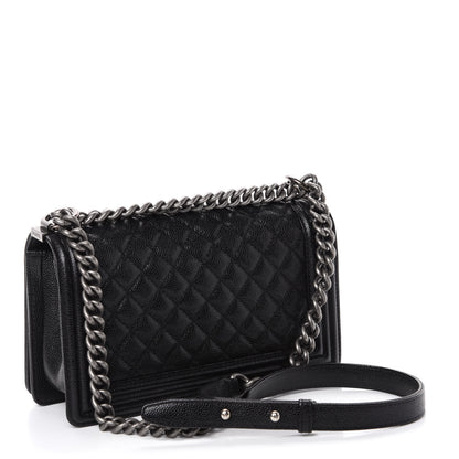Chanel Caviar Quilted Medium Boy Flap Black 3 of 12