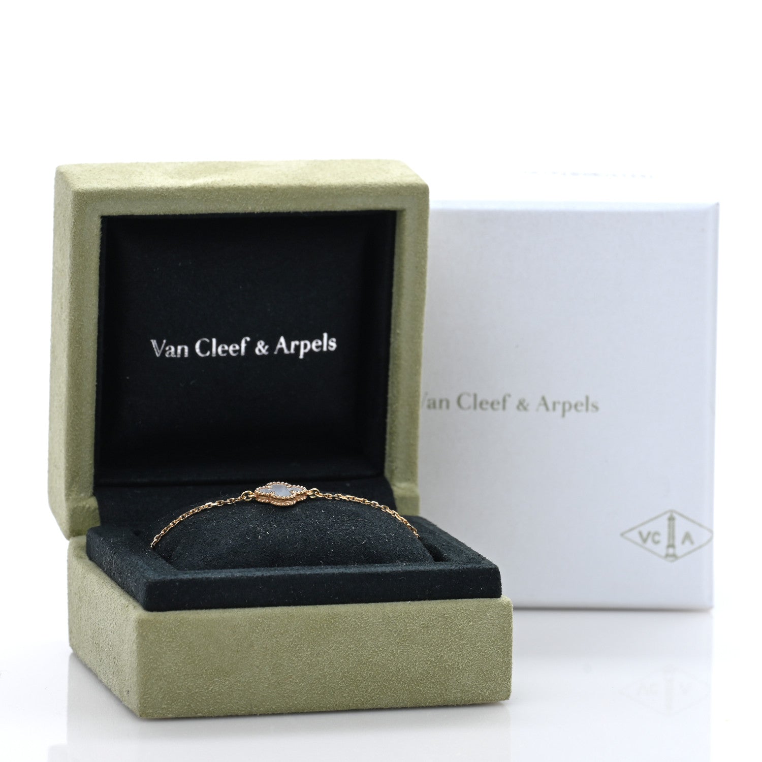 Van Cleef & Arpels 18K Yellow Gold Mother of Pearl Sweet Alhambra Bracelet 4 of 4
