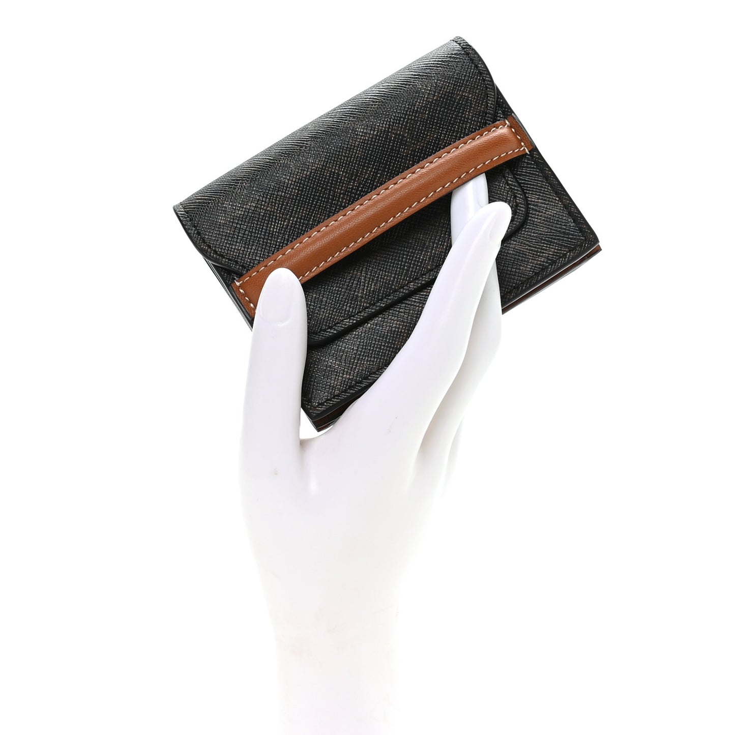 Triomphe Canvas Business Card Holder Tan