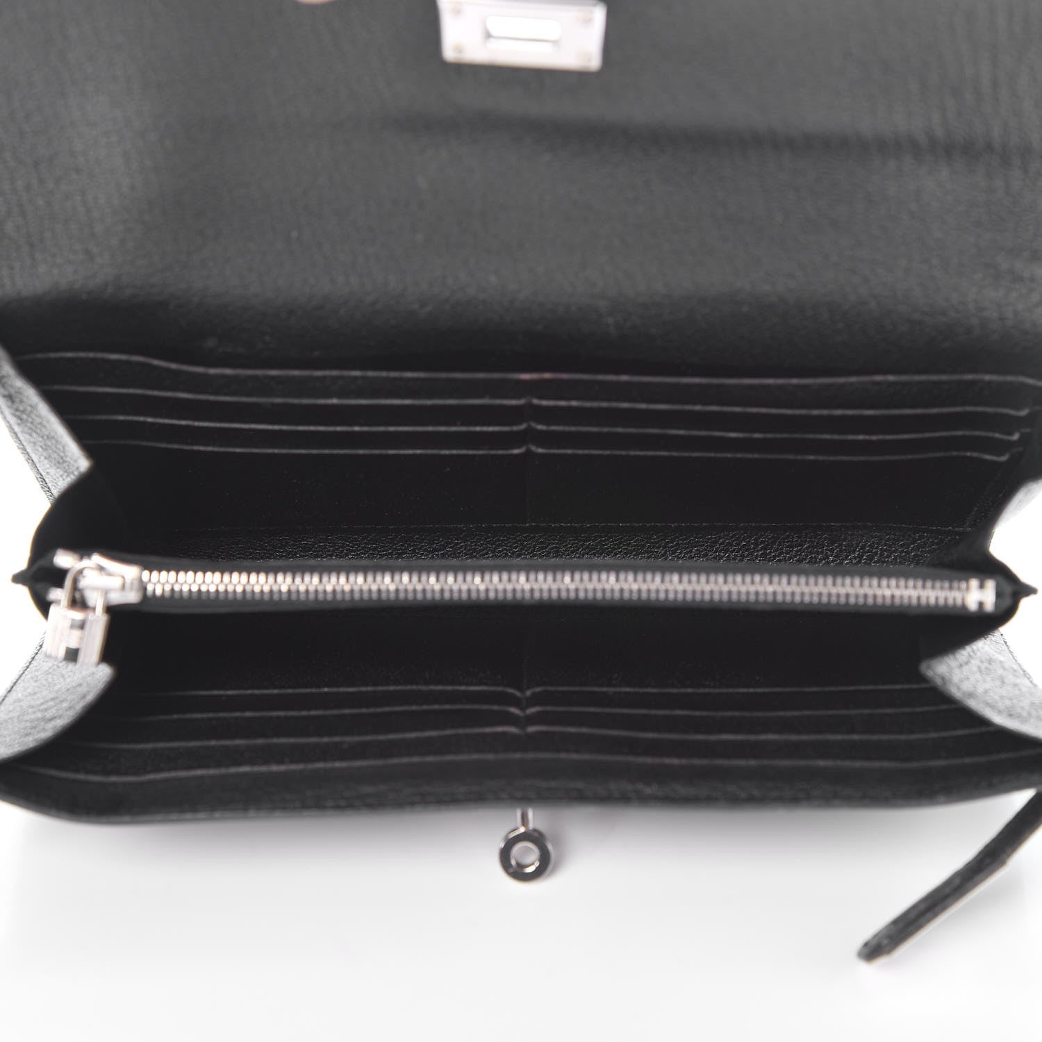 Hermes Chevre Mysore Kelly Longue Wallet Black 5 of 16