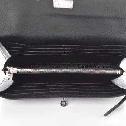 Hermes Chevre Mysore Kelly Longue Wallet Black 5 of 16