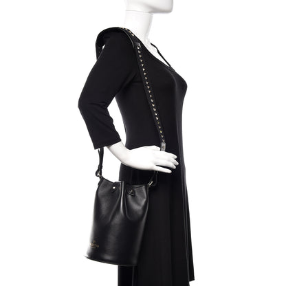 Valentino Garavani Vitello Rockstud Bucket Bag Black 2 of 12