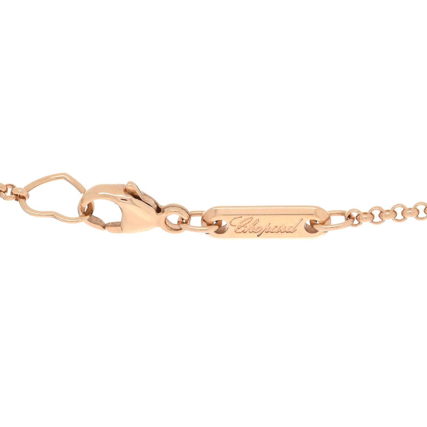 Chopard 18K Rose Gold Diamond Mother of Pearl Happy Hearts Necklace 4 of 4