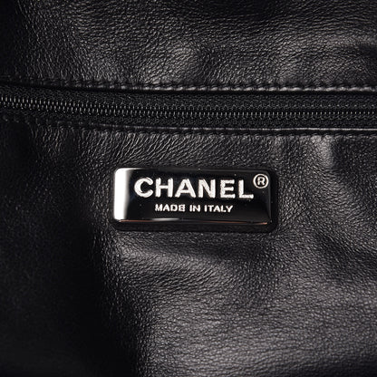 Chanel Metallic Goatskin Large Luxe Ligne Bowler Black 6 of 10