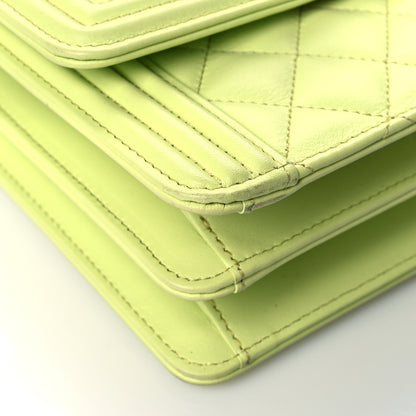 Chanel Calfskin Quilted North South Boy Flap Light Green 9 of 10