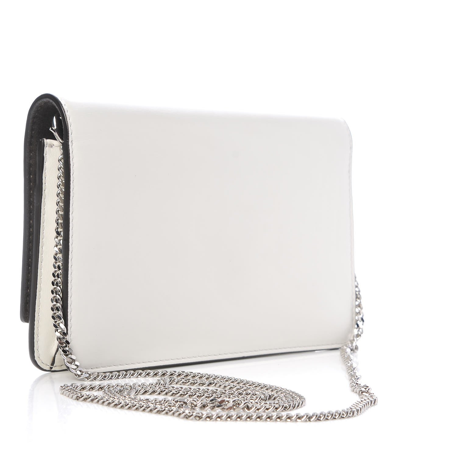 Fendi Vitello Century Lucido Nappa Flowerland Studded Tube Wallet On Chain White Ice Multicolor 3 of 8