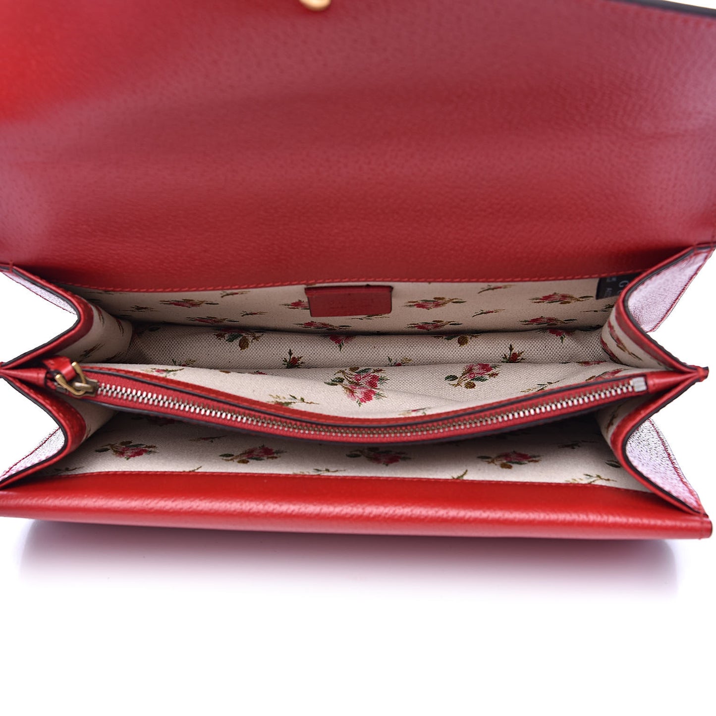 Calfskin Web Floral Embroidered Small Dionysus Shoulder Bag Hibiscus Red