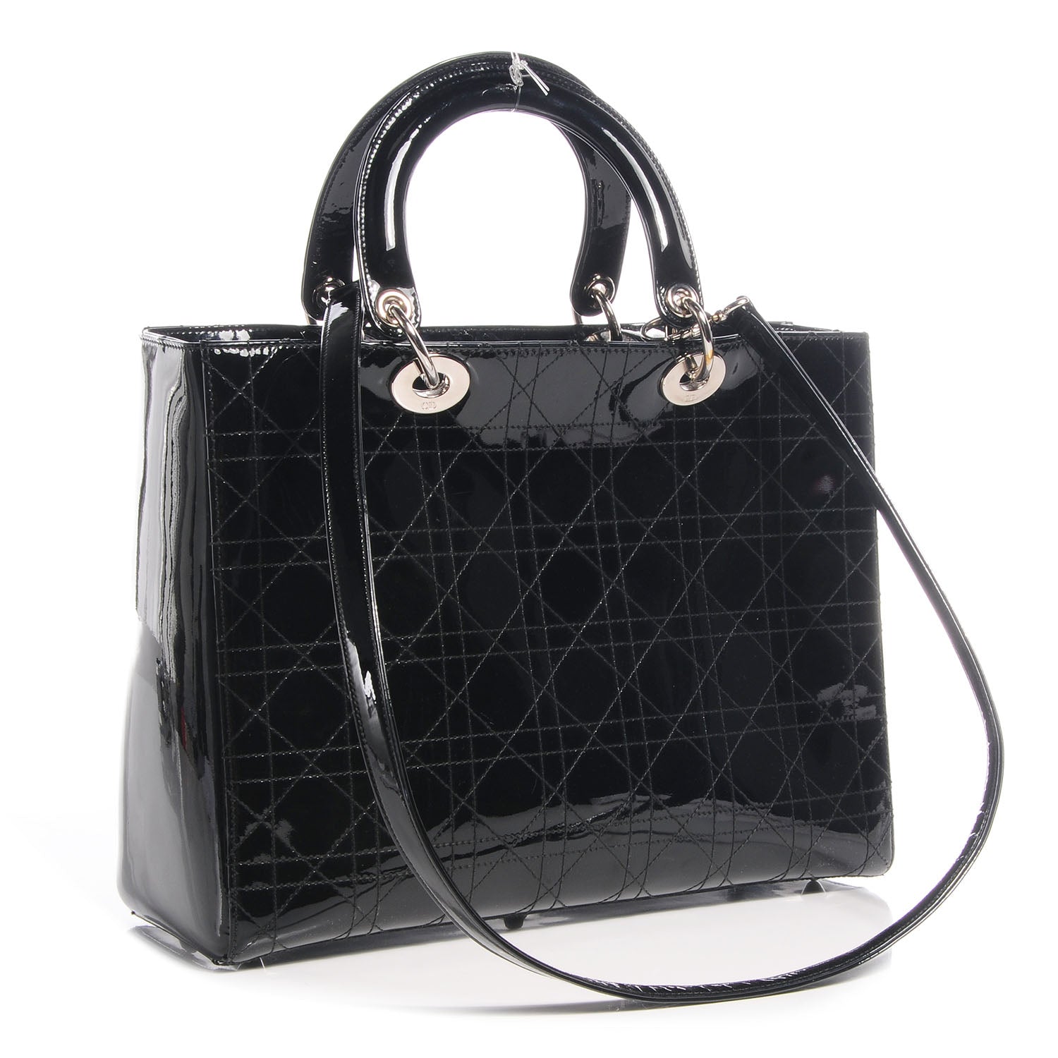 Christian Dior Patent Cannage Large Lady Dior Black 3 of 7