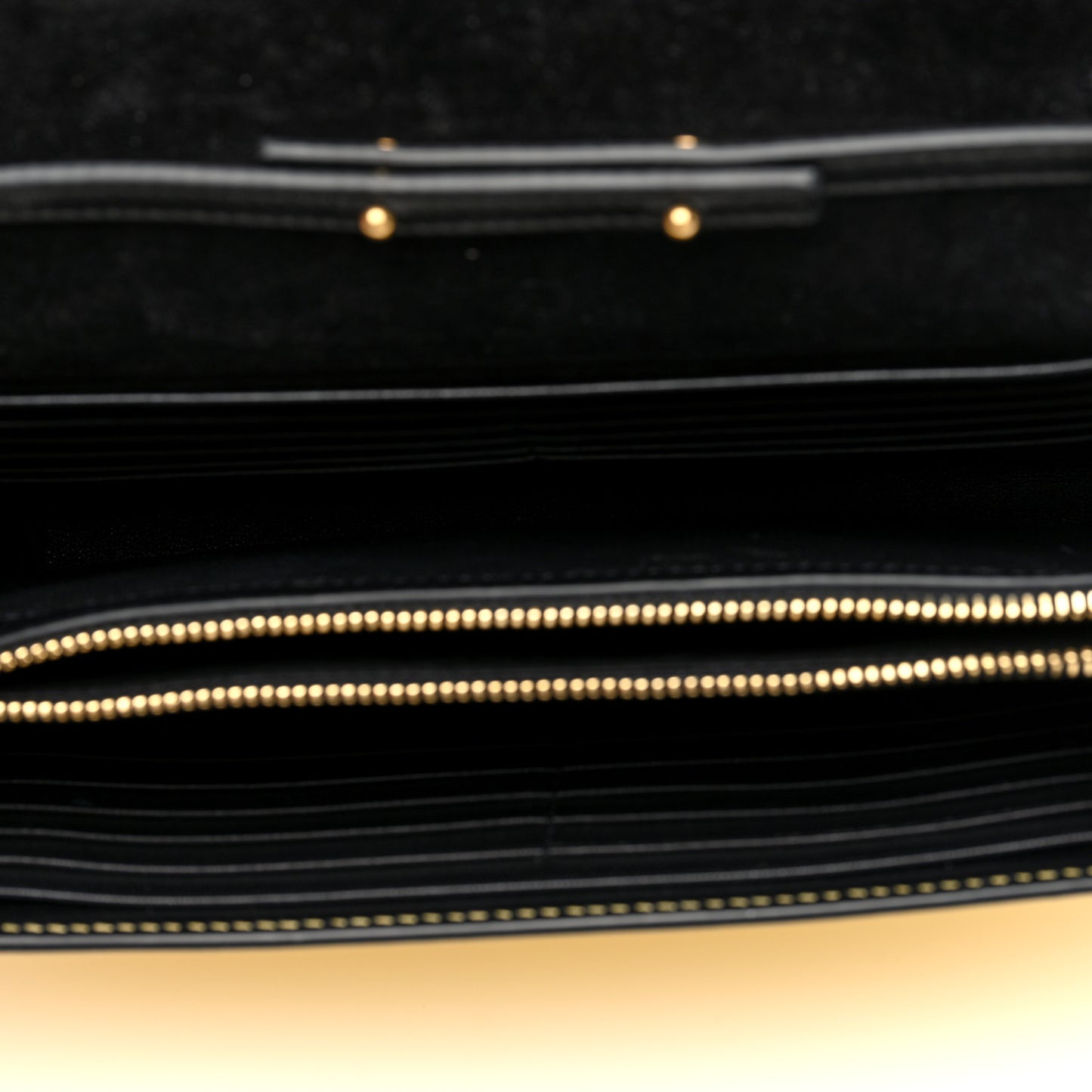 Metallic Calfskin Monogram Chain Wallet Gold