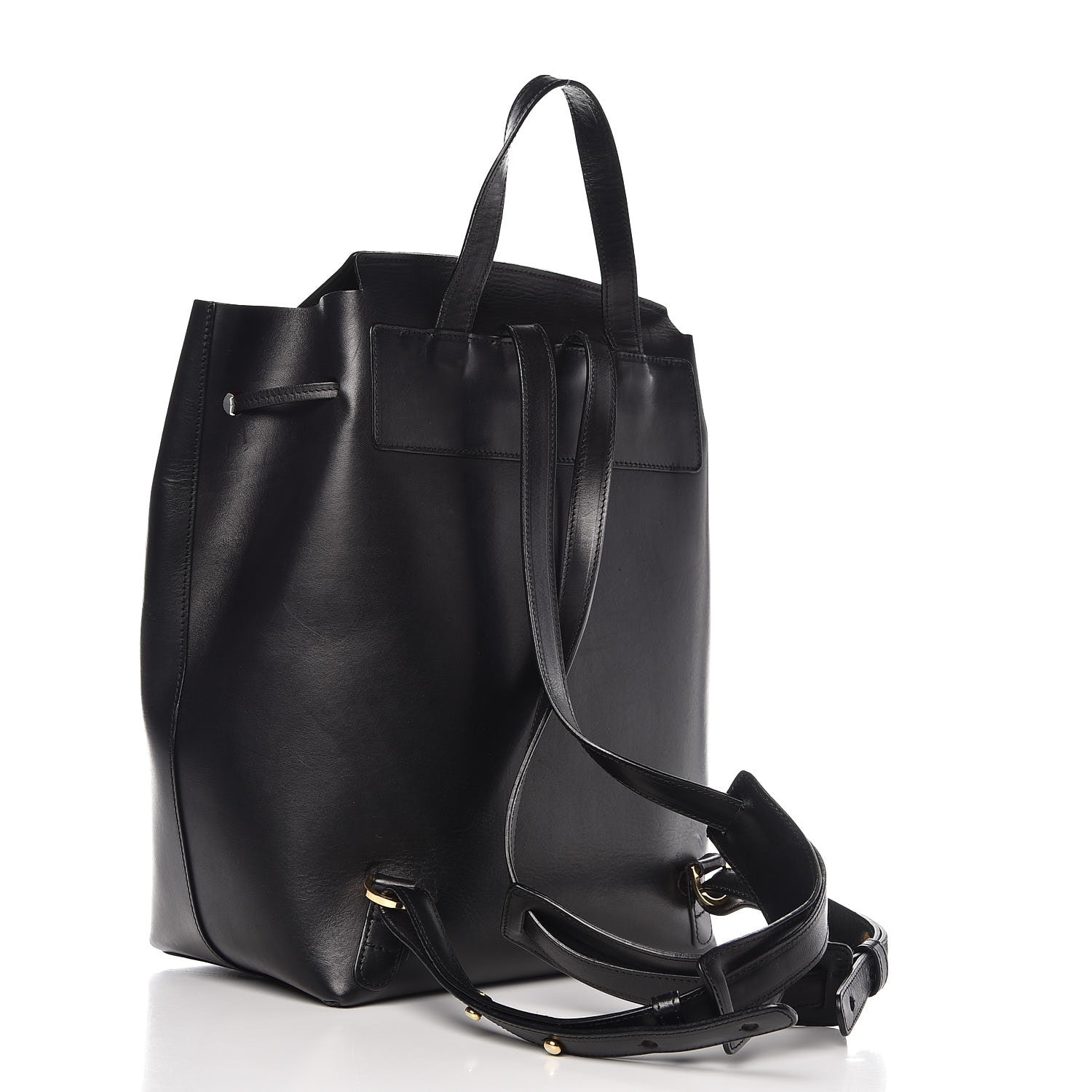 Mansur Gavriel Vegetable Tanned Calfskin Backpack Black Flamma 13 of 20