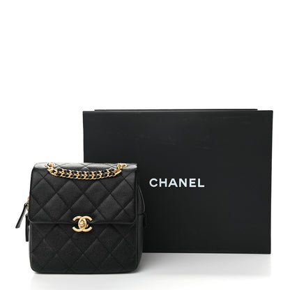 Chanel Shiny Caviar Quilted Chain Melody Backpack Black 11 of 11