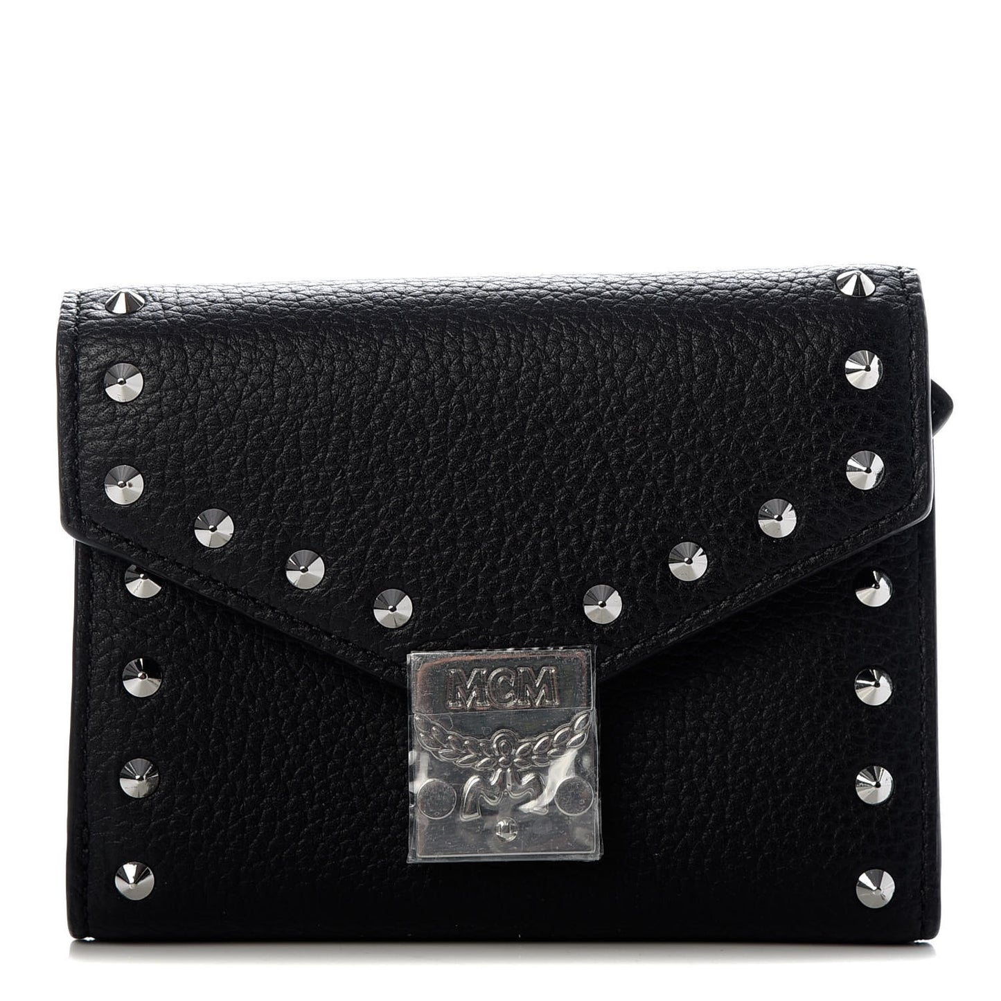 Visetos Studded Compact Patricia Trifold Wallet Black