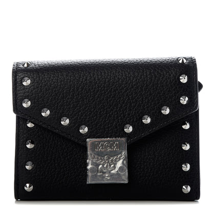MCM Visetos Studded Compact Patricia Trifold Wallet Black 1 of 7
