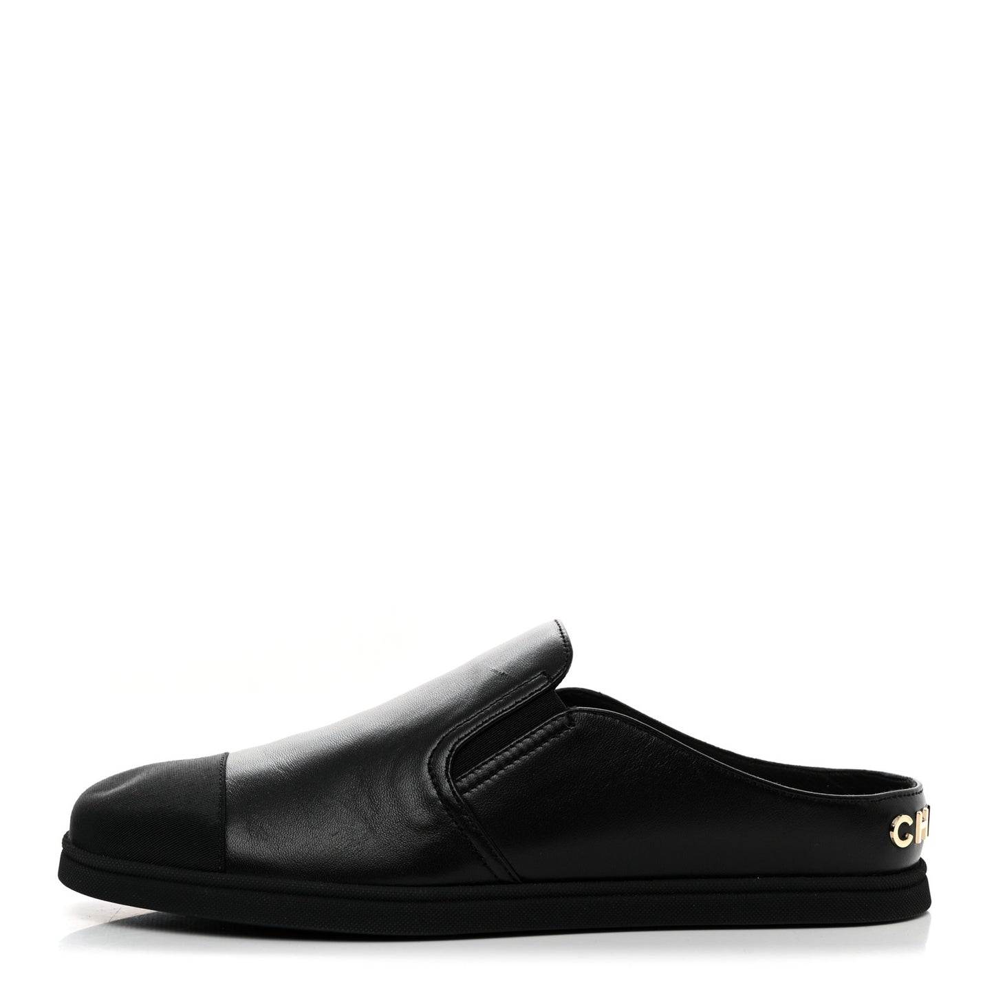 Lambskin Grosgrain Cap Toe Sneaker Mules 40 Black