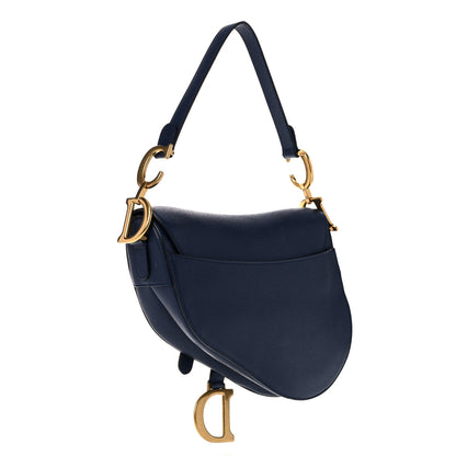 Christian Dior Grained Calfskin Saddle Bag Navy 2 of 13