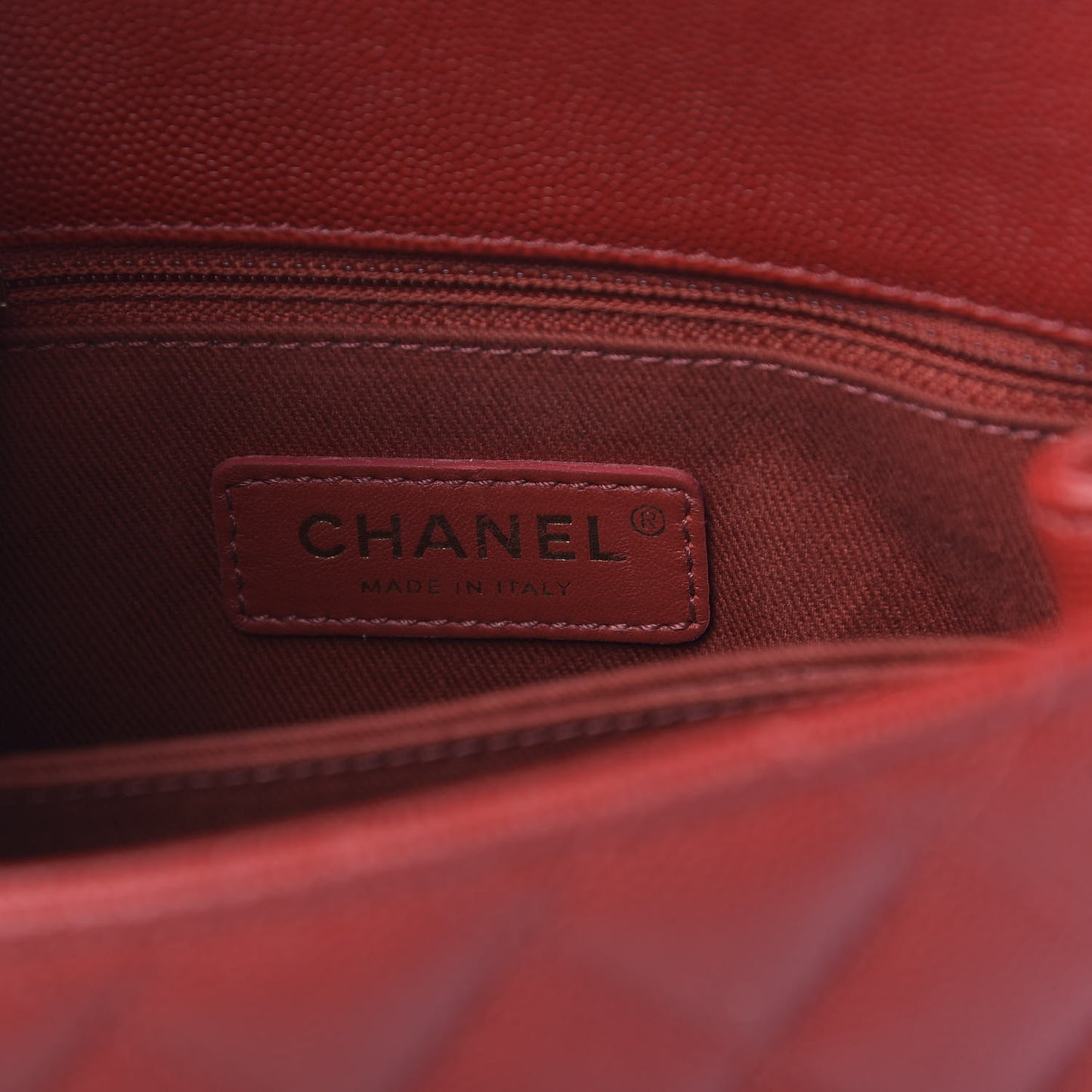 Caviar Quilted Mini Coco Handle Flap Dark Red
