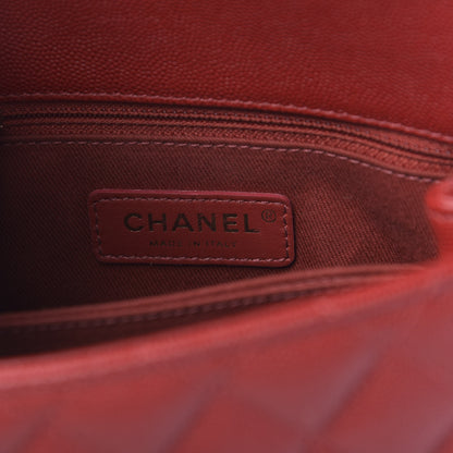 Chanel Caviar Quilted Mini Coco Handle Flap Dark Red 6 of 10