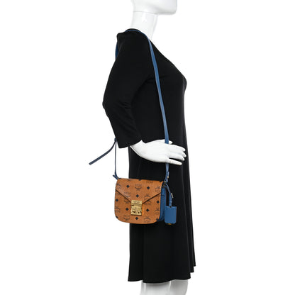 MCM Visetos Mini Patricia Shoulder Bag Cognac Blue 2 of 10