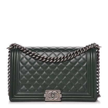 Chanel Lambskin Quilted New Medium Boy Flap Green 1 of 11
