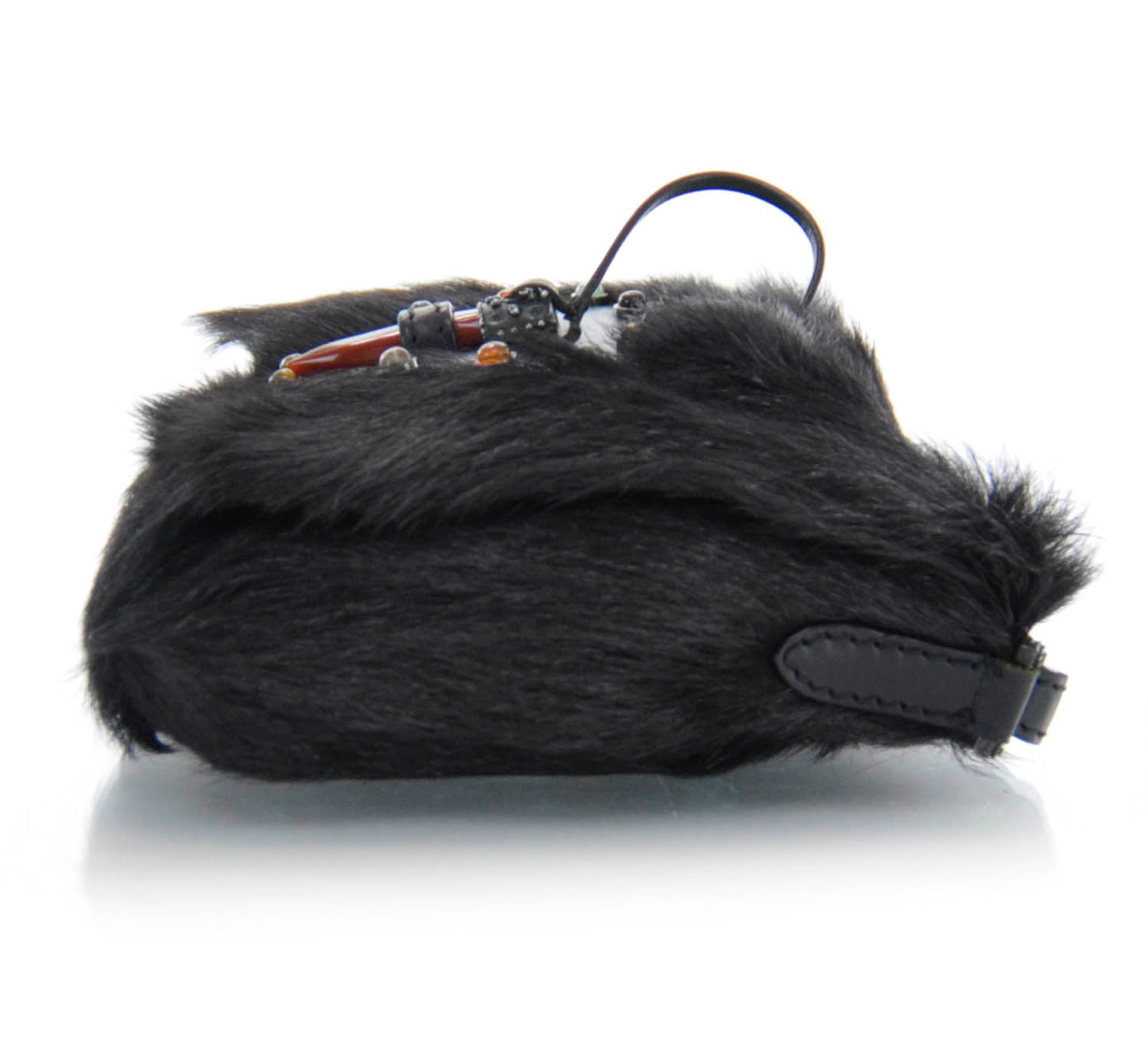 Fur Shoulder Bag Black