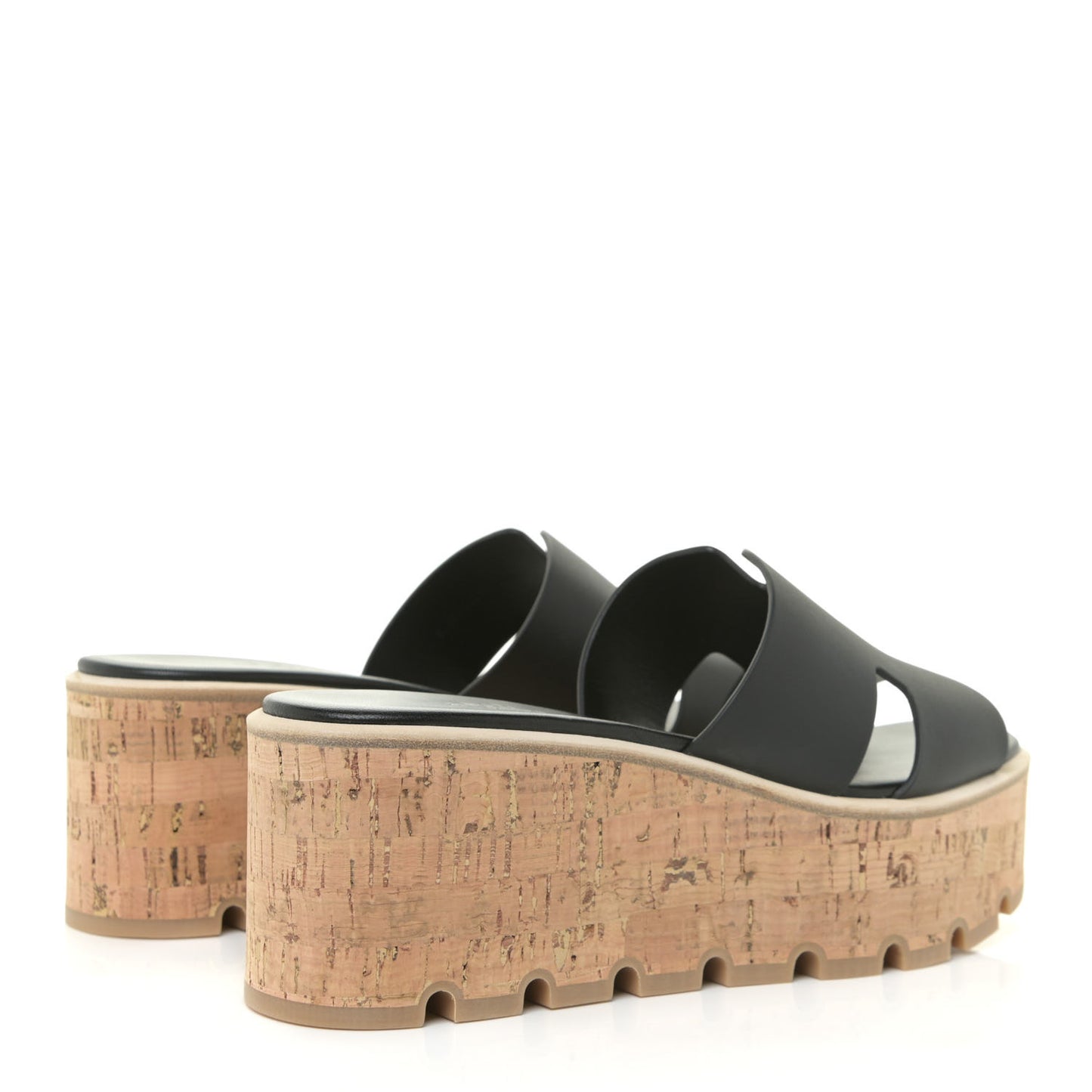 Calfskin Cork Eze 30 Sandals 38 Black