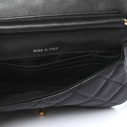 Chanel Calfskin Quilted Coco Mail Clutch With Chain Black 4 of 4