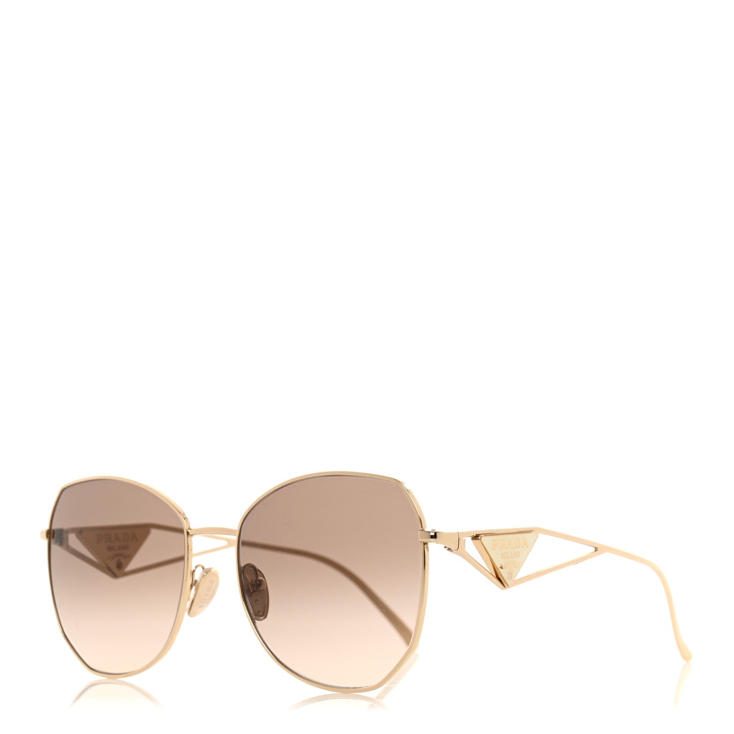 Prada Metal Symbole Triangle Logo Sunglasses SPR57Y Anthracite Gray Cammeo Beige 1 of 8