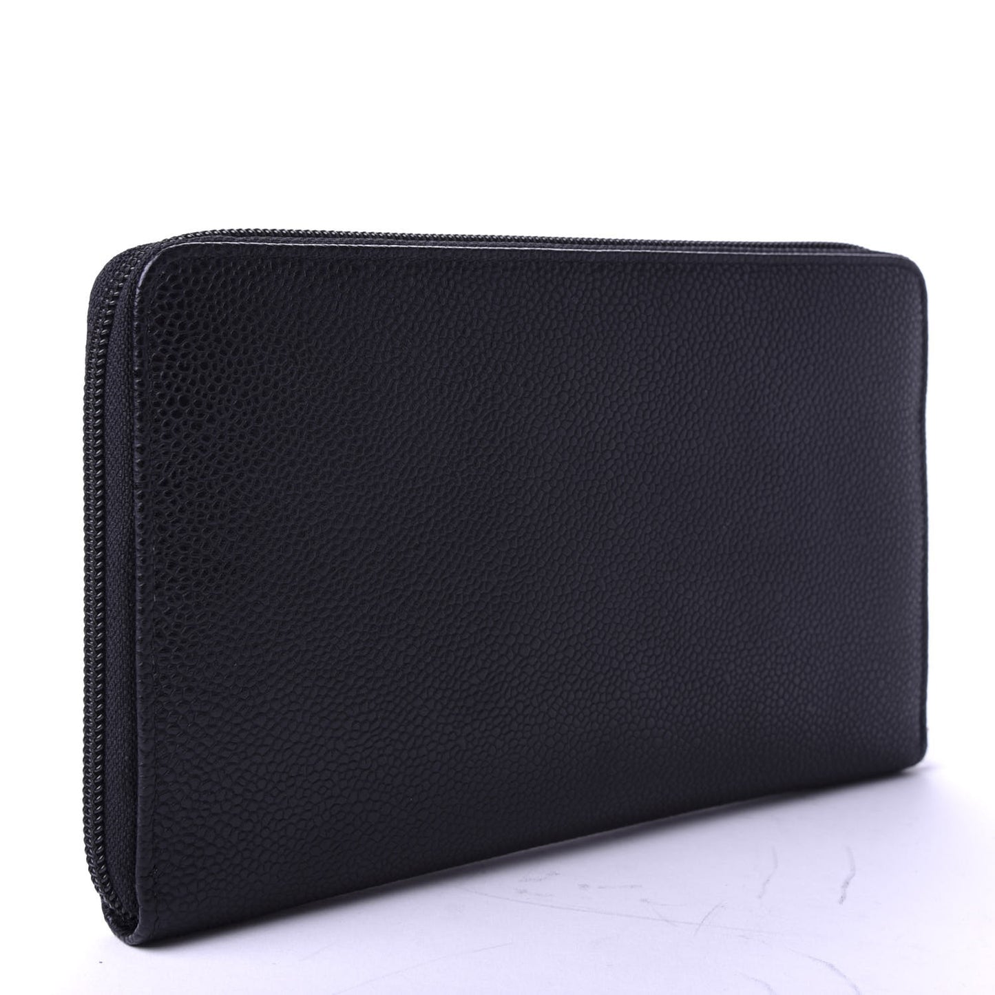 Caviar Large Timeless CC Zip Around Organizer Wallet Black