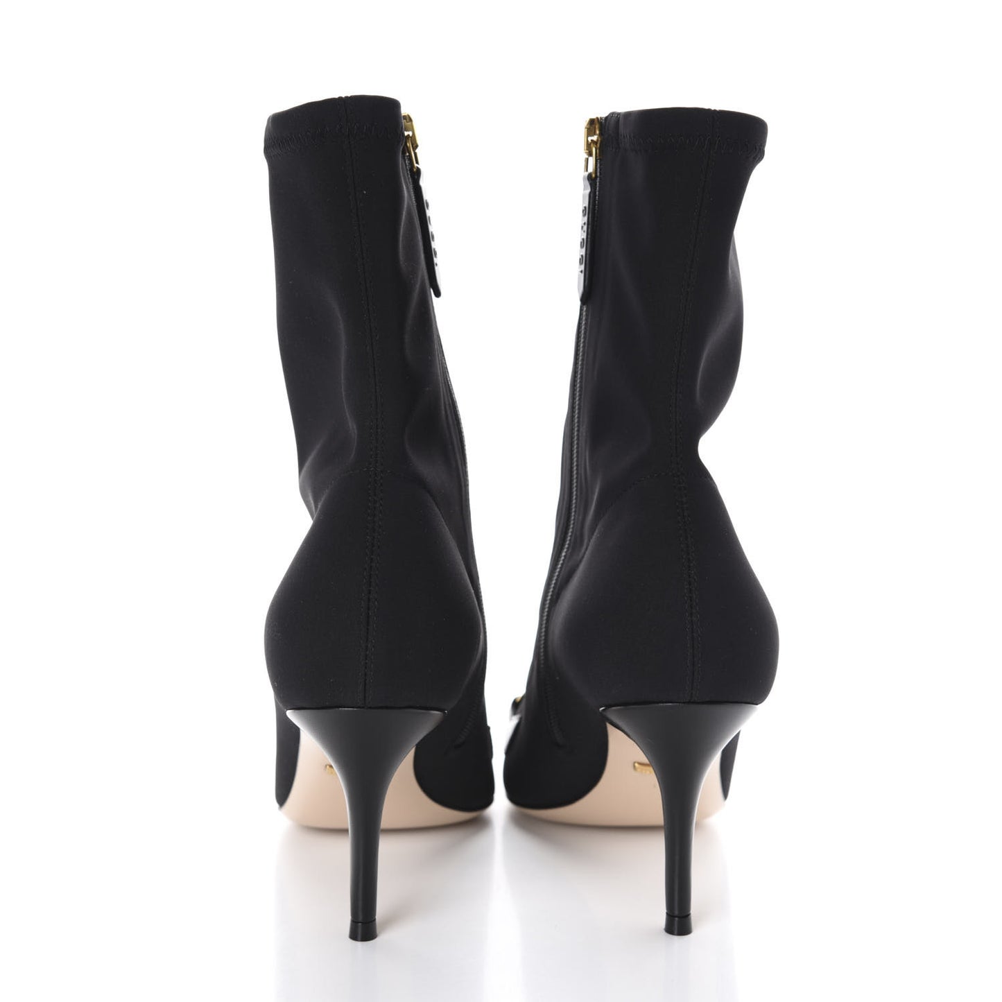 Fabric Zumi Stretch Mid Heel Ankle Boots 37.5 Black