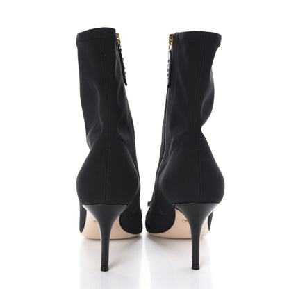 Gucci Fabric Zumi Stretch Mid Heel Ankle Boots 37.5 Black 5 of 9
