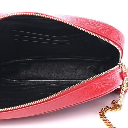 Saint Laurent Grain De Poudre Matelasse Monogram Mini Lou Camera Bag Eros Red 5 of 9