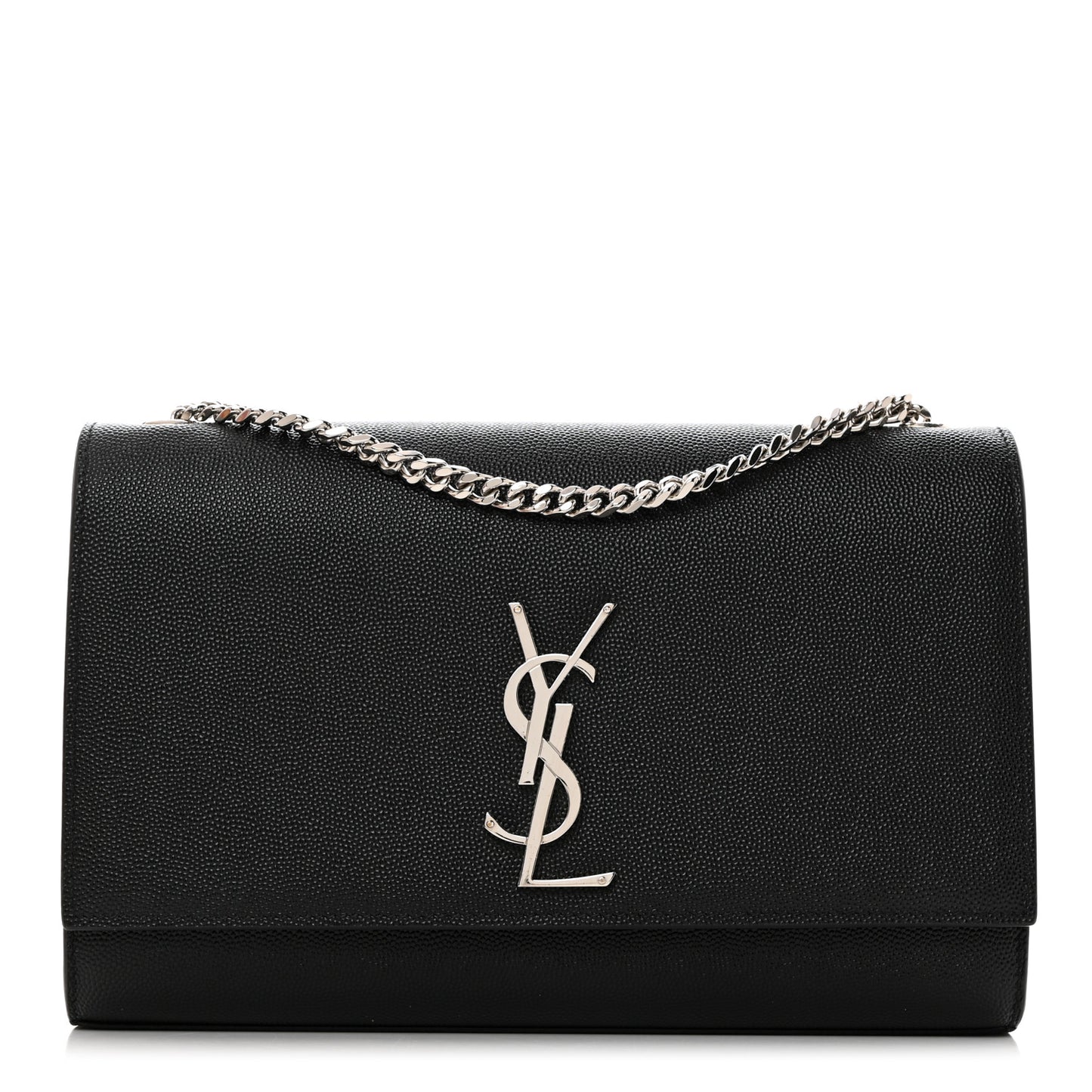 Grain De Poudre Medium Classic Monogram Kate Satchel Black
